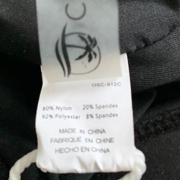 NWT Black Floral Print Halter One Piece Swimsuit Sz S #102D - Picture 11 of 12